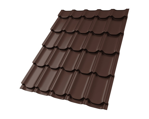 Металлочерепица Kvinta Plus 0,5 PurPro Matt 275 RAL 8017 шоколад в Москве