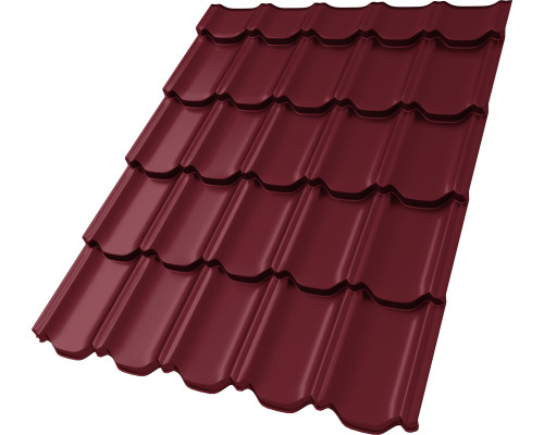 Металлочерепица Kvinta Plus 3D 0,5 Satin Matt TX RAL 3005 красное вино в Москве