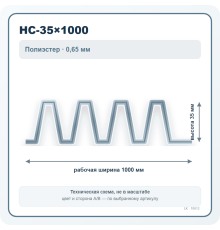 Профлист НС-35×1000 полиэстер 0,65 мм