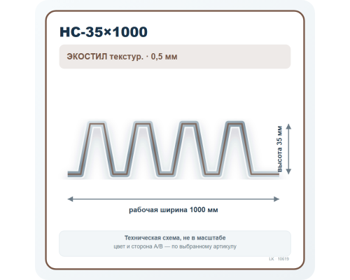 Профлист НС-35×1000 ЭКОСТИЛ текстурированный 0,5 мм